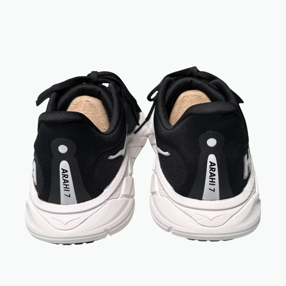 Hoka Arahi 7 Running Shoes Women's 6B Black White Stability Sneakers 1147851BWHT